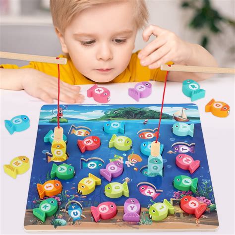 wooden fishing game for toddlers.